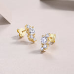 Load image into Gallery viewer, Aurum Cluster Moissanite Earrings