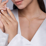 Load image into Gallery viewer, Aurum Dewdrop Lariat Necklace