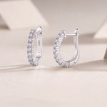 Load image into Gallery viewer, Pavé de Lumière Moissanite Hoop Earrings
