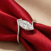 Floating Marquise Moissanite Ring