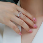 Load image into Gallery viewer, pave-crossover-moissanite-ring-4