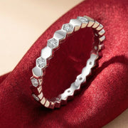 Pavé Honeycomb Moissanite Ring