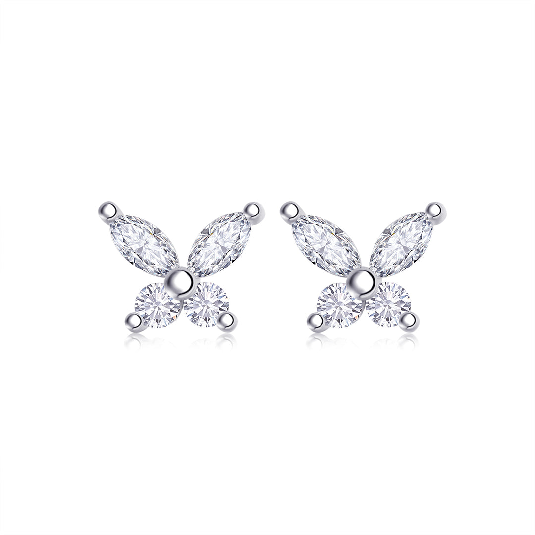 Papillon Moissanite Stud Earrings
