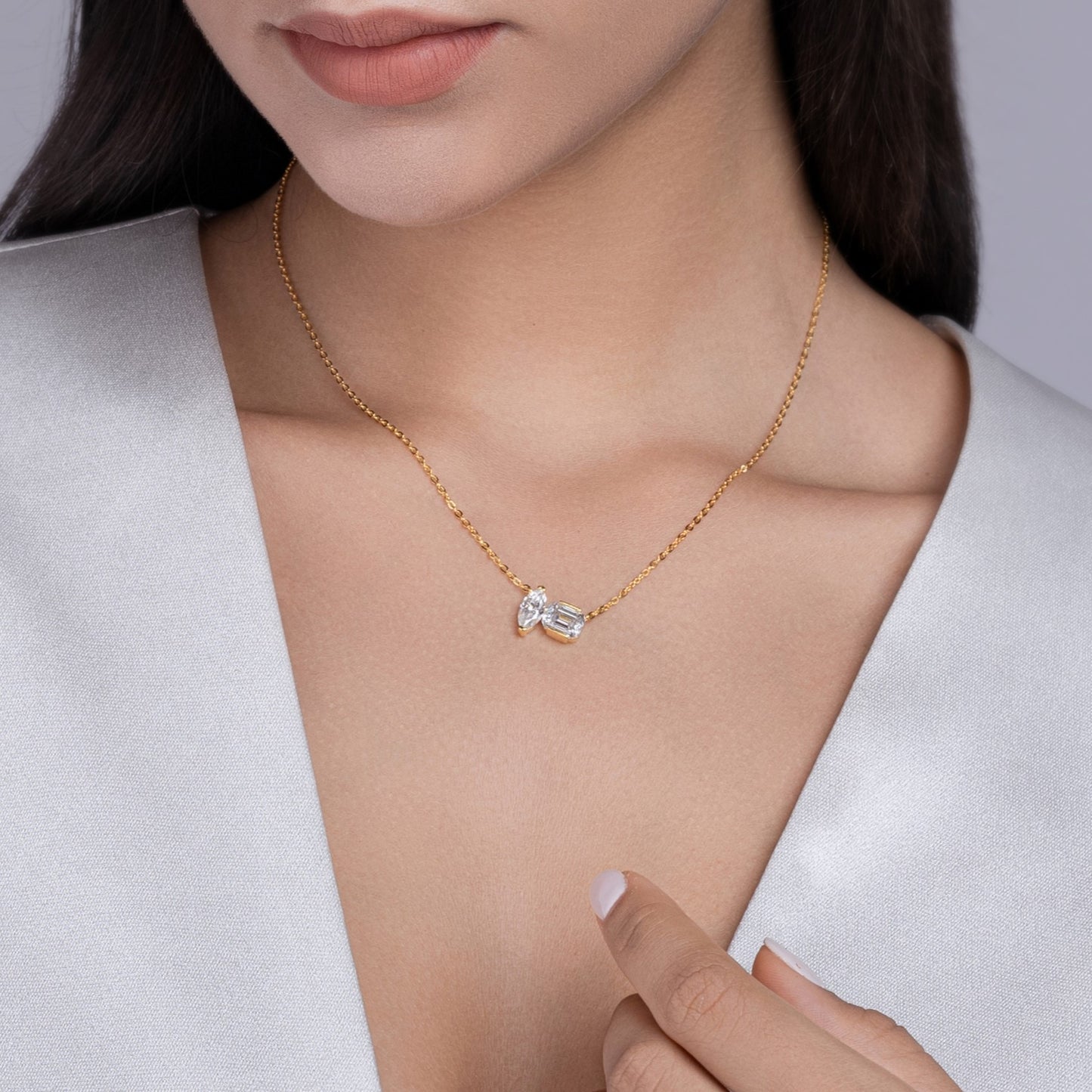 L’Atelier Duo Moissanite Necklace