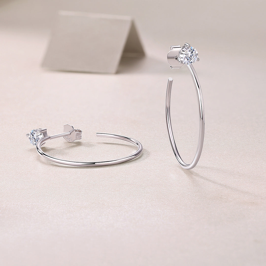 Arc d'Éclat Moissanite Hoop Earrings