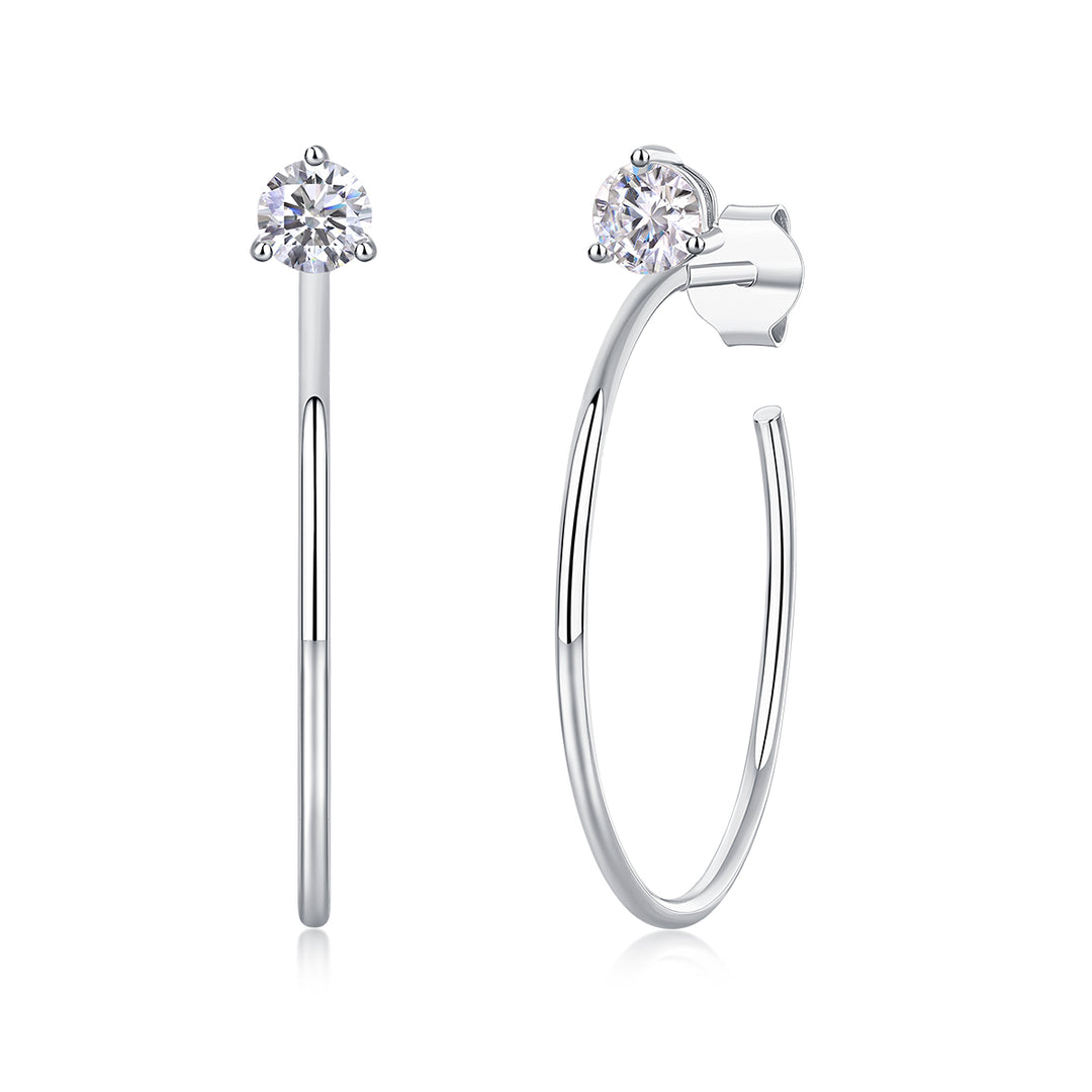 Arc d'Éclat Moissanite Hoop Earrings