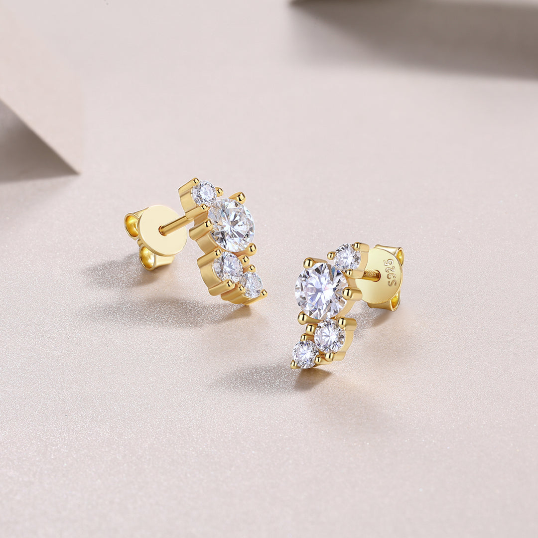 Aurum Cluster Moissanite Earrings