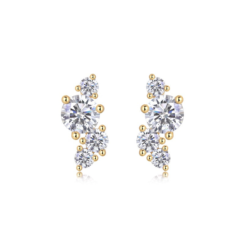 Aurum Cluster Moissanite Earrings