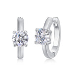 Load image into Gallery viewer, Éclat Solitaire Moissanite Huggie Earrings
