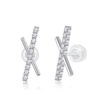 Load image into Gallery viewer, Élégance en Croix Moissanite Earrings
