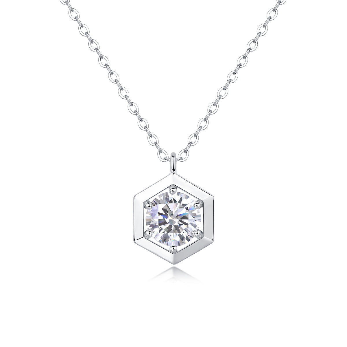 Éclat Hexagonal Moissanite Necklace