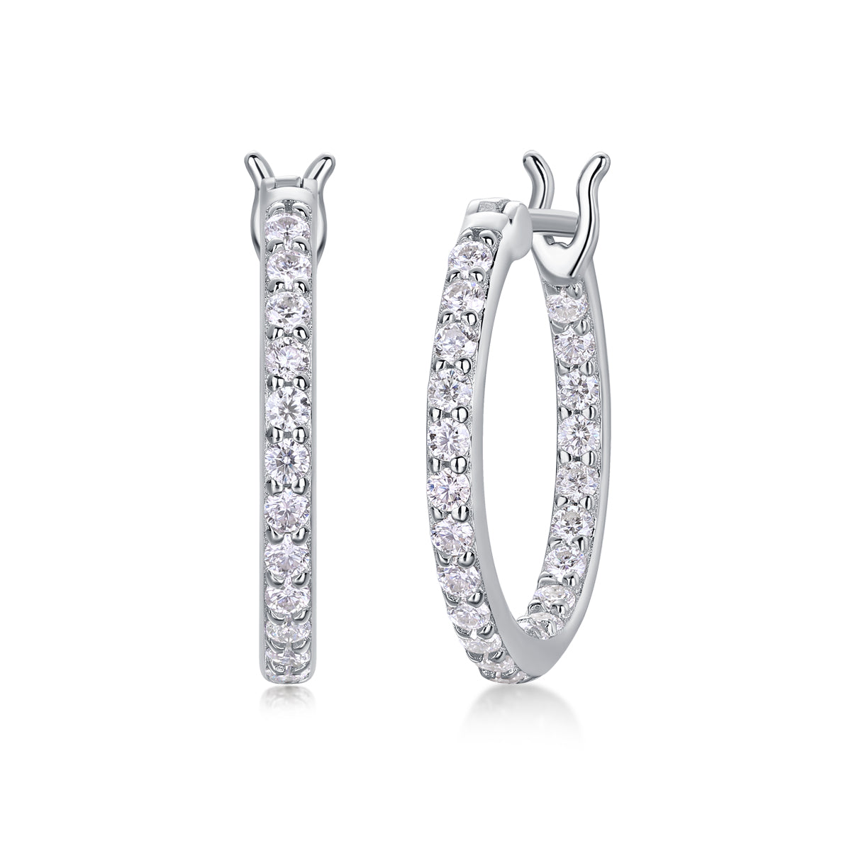 Pavé de Luxe Moissanite Hoop Earrings