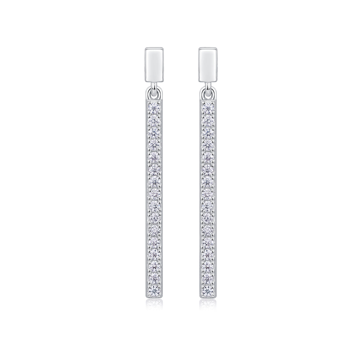 Ligne Pavé Moissanite Earrings