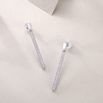 Load image into Gallery viewer, Ligne Pavé Moissanite Earrings
