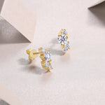 Load image into Gallery viewer, Aurum Cluster Moissanite Earrings
