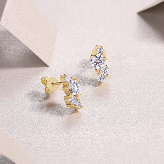 Aurum Cluster Moissanite Earrings