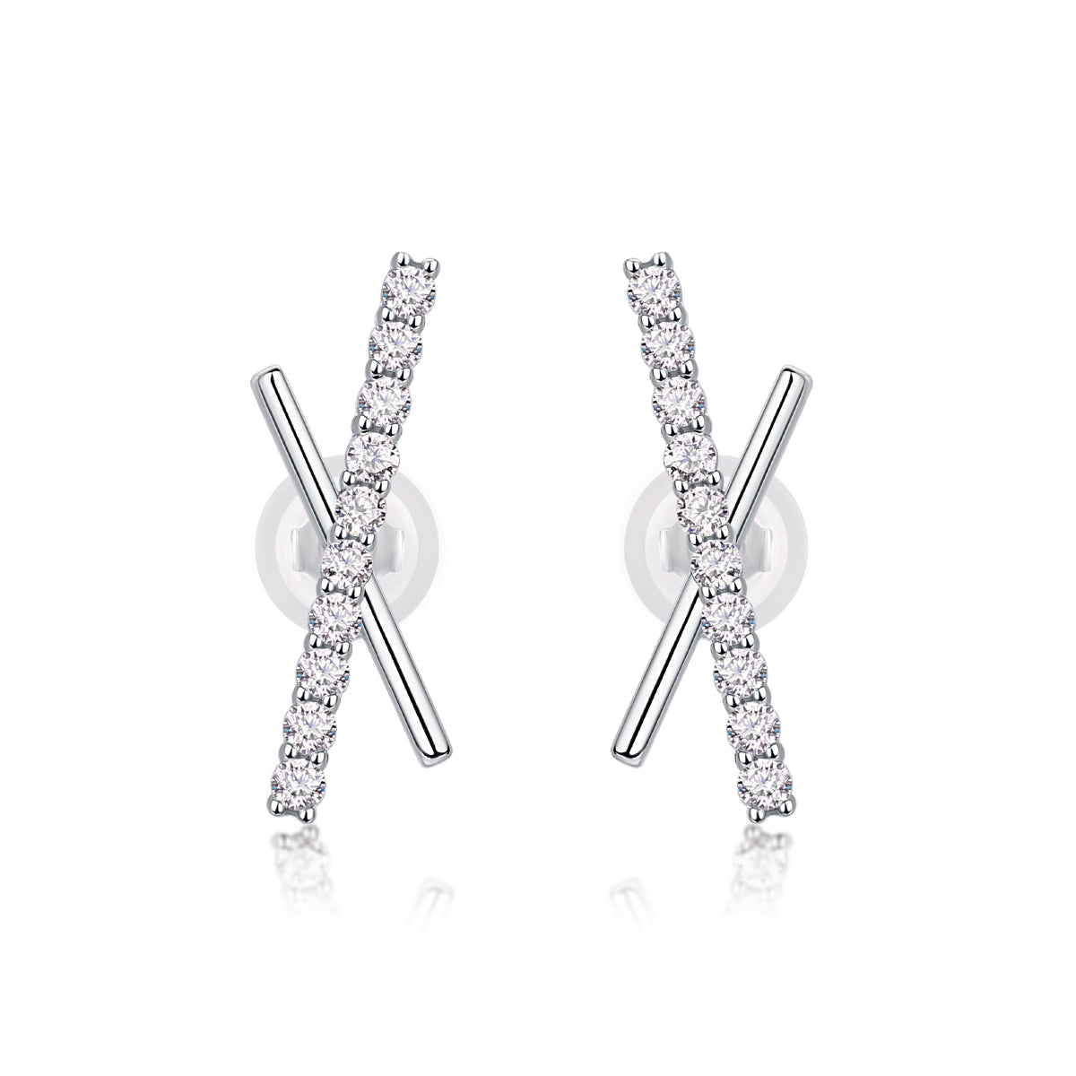 Élégance en Croix Moissanite Earrings