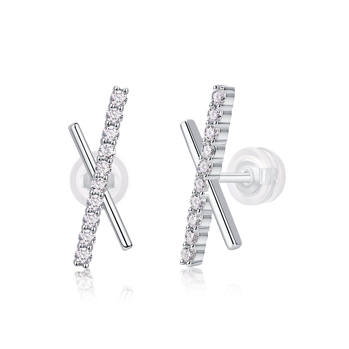 Élégance en Croix Moissanite Earrings