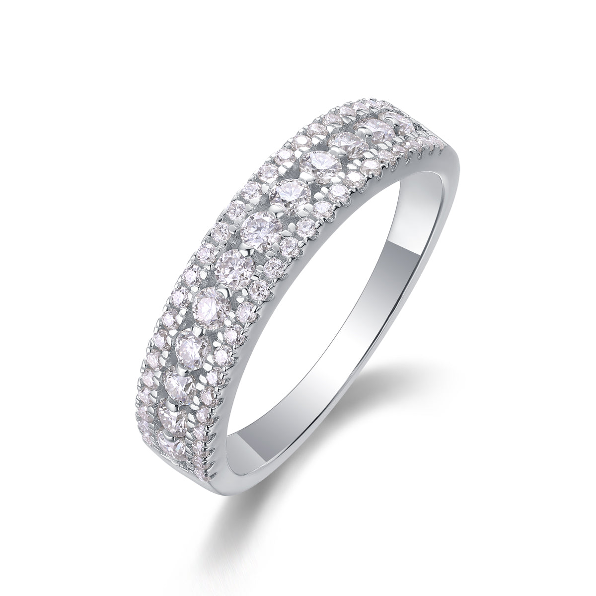 Pavé Trinity Moissanite Band