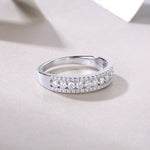 Load image into Gallery viewer, Pavé Trinity Moissanite Band
