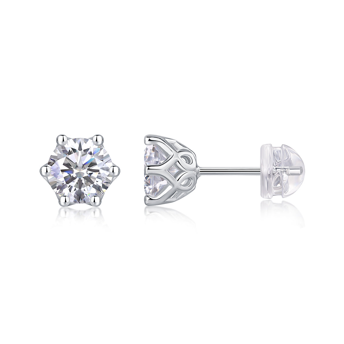 Éclat Royal Moissanite Stud Earrings