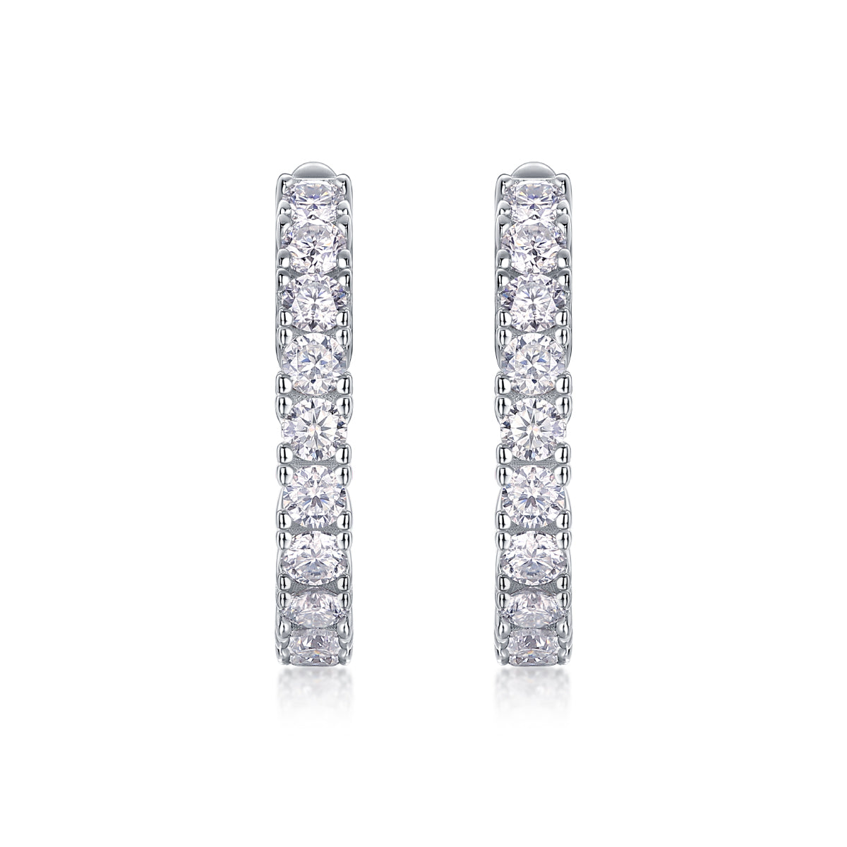 Pavé de Lumière Moissanite Hoop Earrings