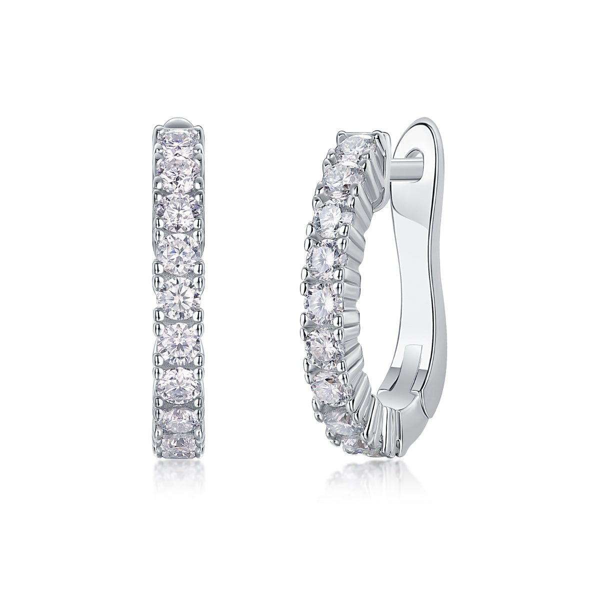 Pavé de Lumière Moissanite Hoop Earrings