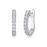 Load image into Gallery viewer, Pavé de Lumière Moissanite Hoop Earrings
