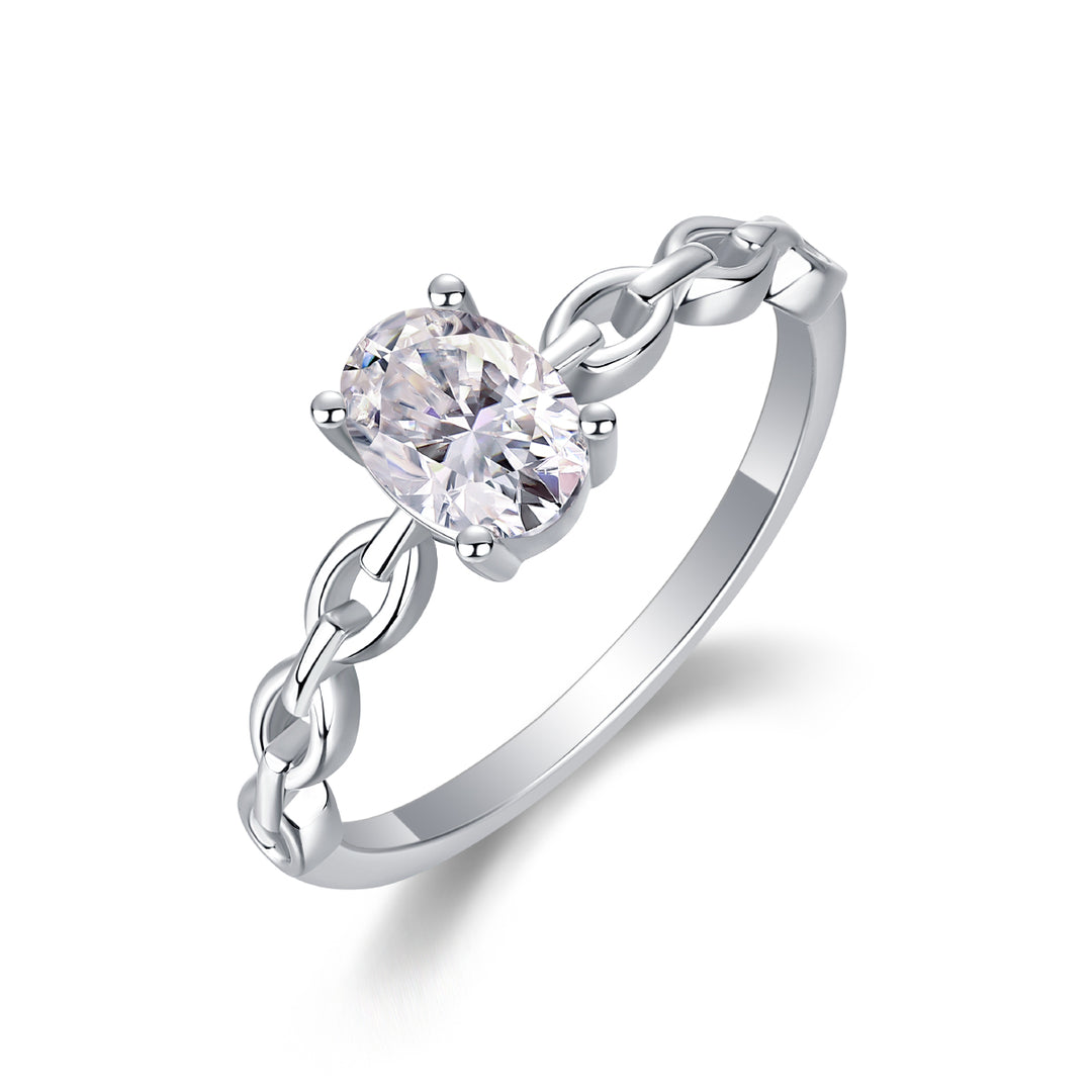 Chaîne d'Éclat Moissanite Ring