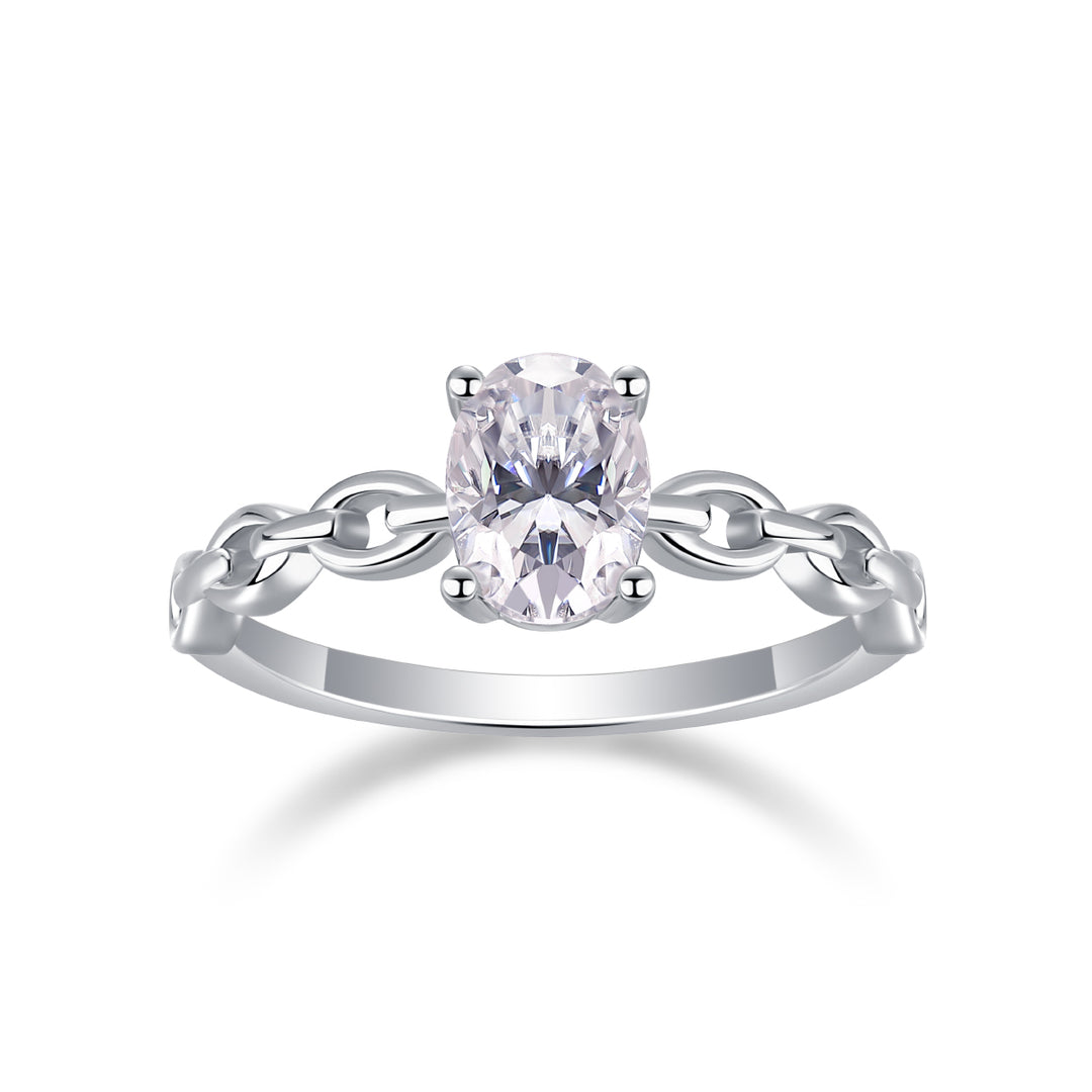 Chaîne d'Éclat Moissanite Ring