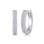 Load image into Gallery viewer, Cercle Pavé Moissanite Huggie Earrings
