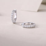 Load image into Gallery viewer, Cercle Pavé Moissanite Huggie Earrings
