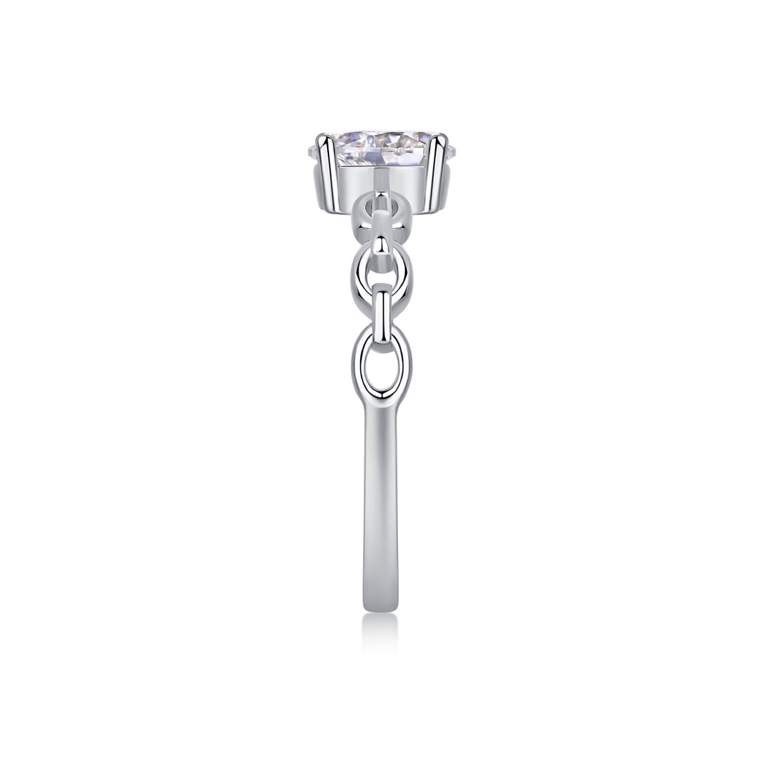 Chaîne d'Éclat Moissanite Ring