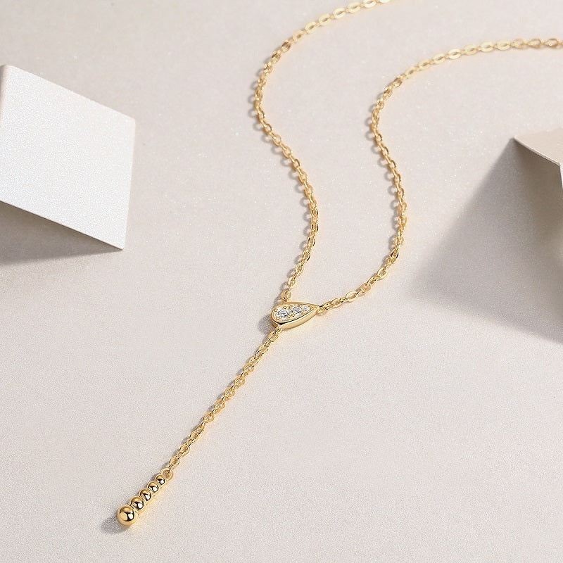 Aurum Dewdrop Lariat Necklace