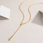 Load image into Gallery viewer, Aurum Dewdrop Lariat Necklace
