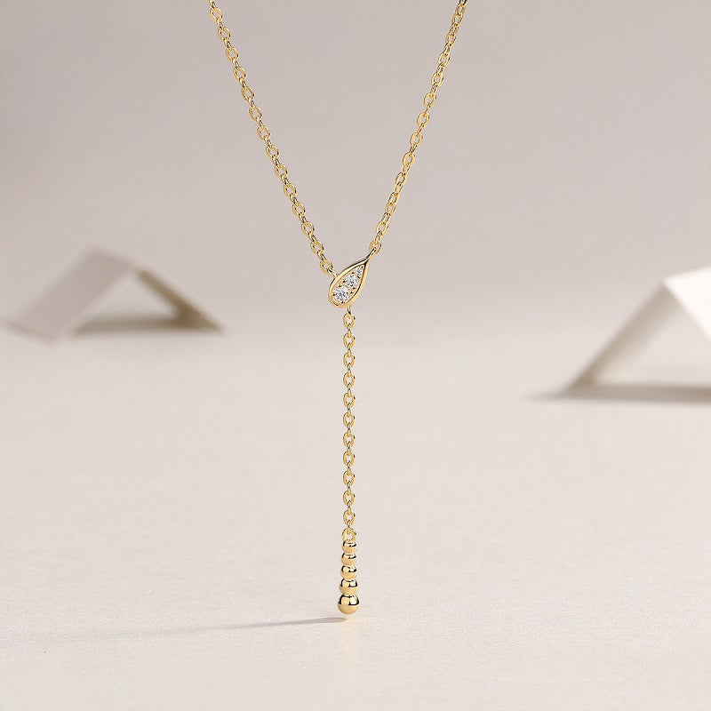 Aurum Dewdrop Lariat Necklace