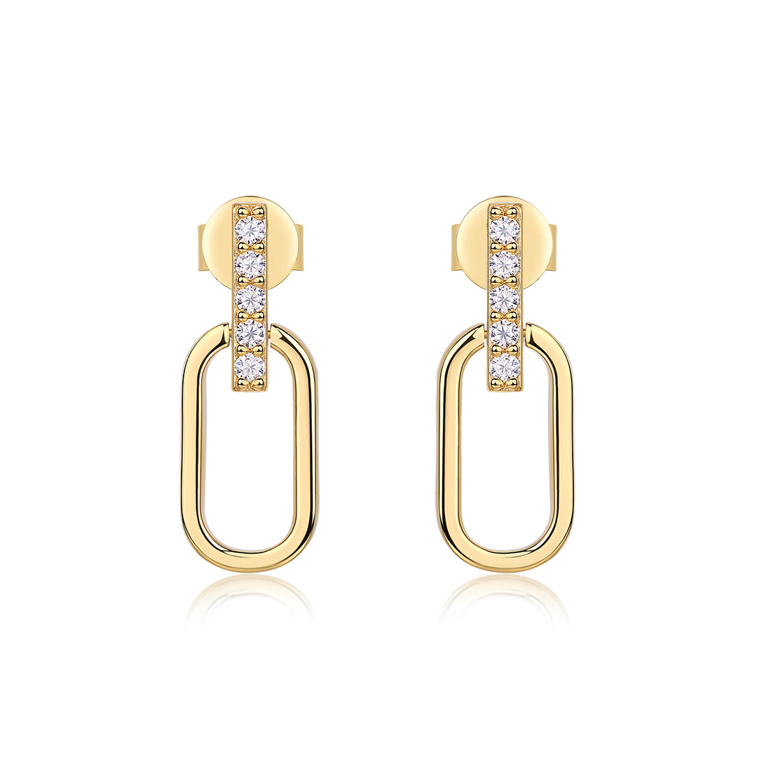 Aurum Link Moissanite Earrings