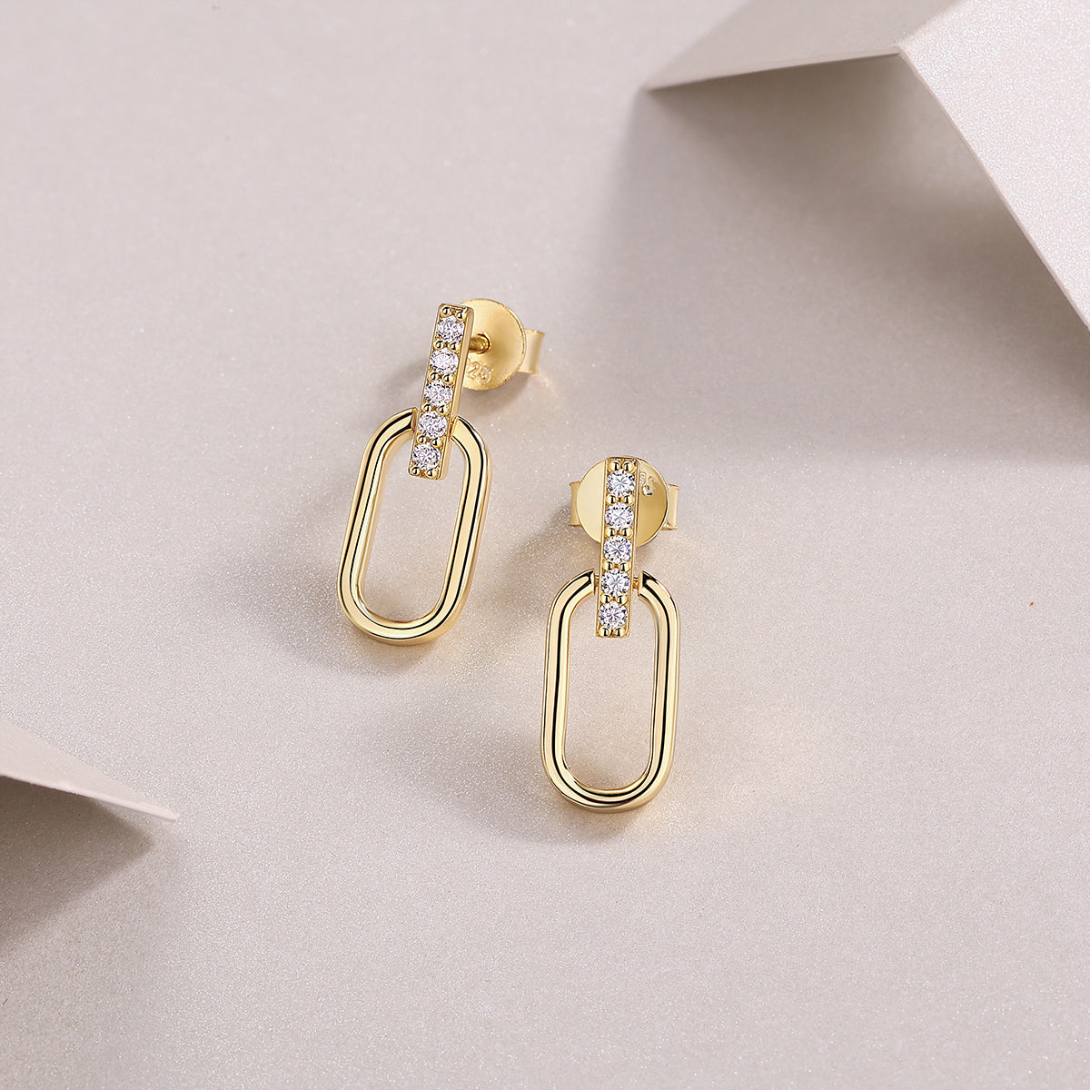 Aurum Link Moissanite Earrings