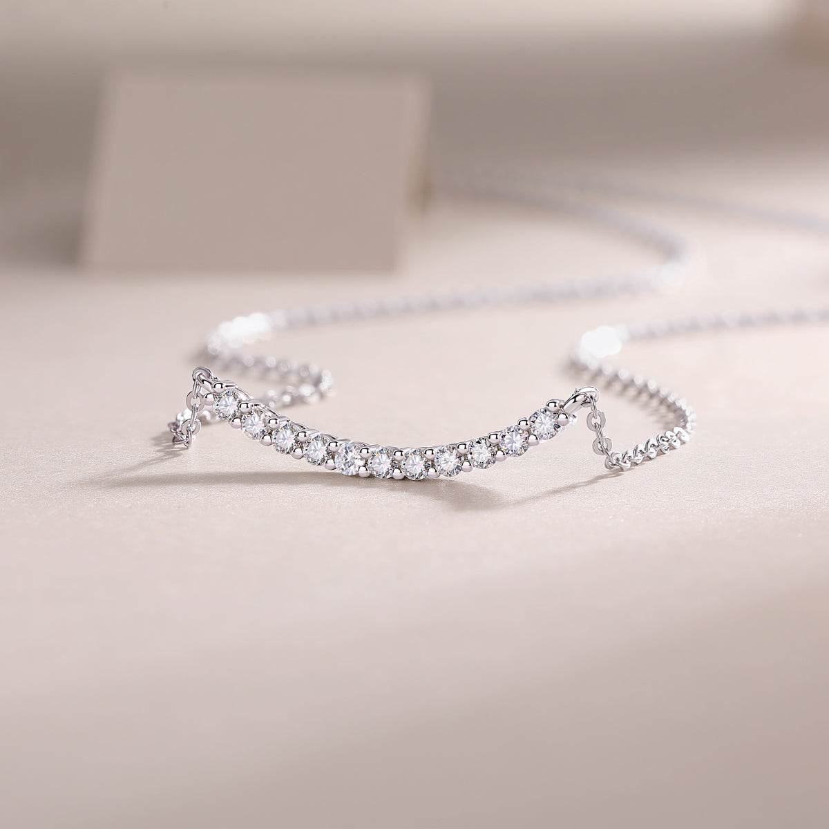 Arc Pavé Moissanite Necklace