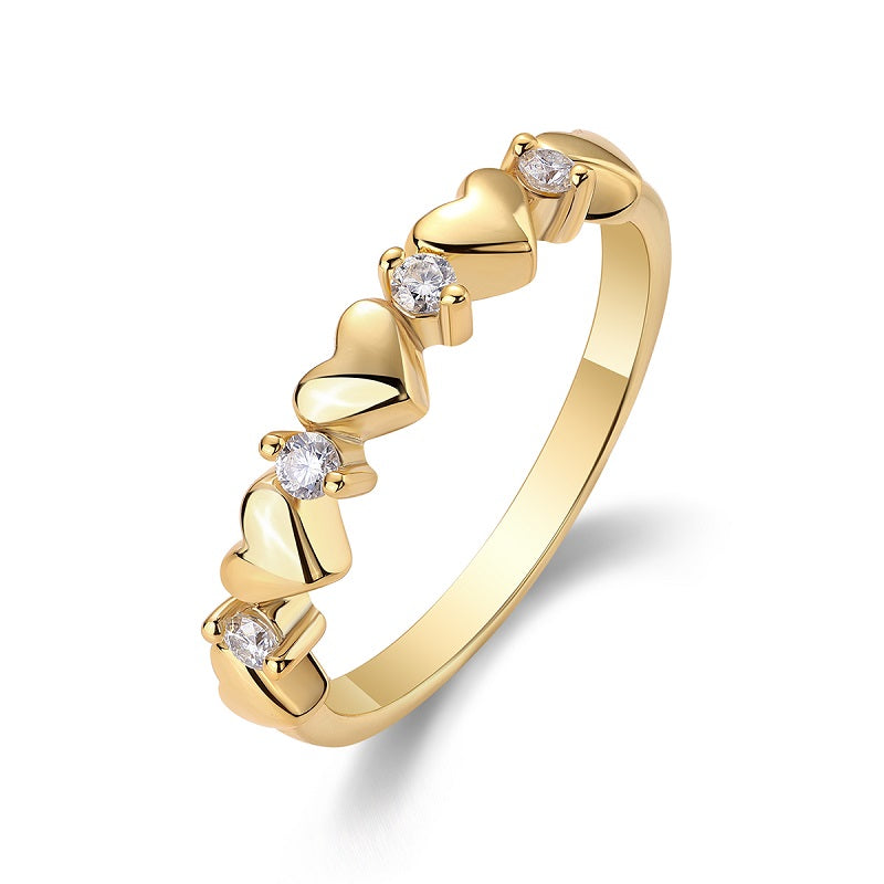 Aurum Hearts Moissanite Ring