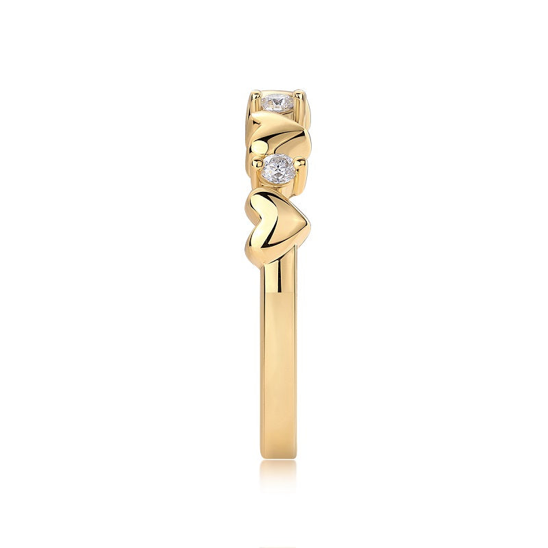 Aurum Hearts Moissanite Ring