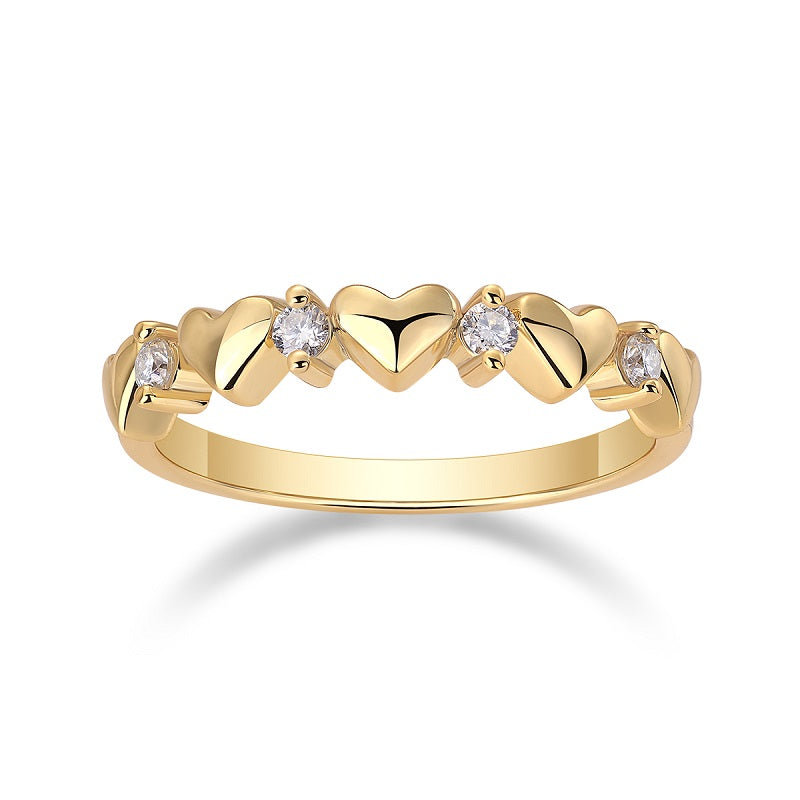 Aurum Hearts Moissanite Ring