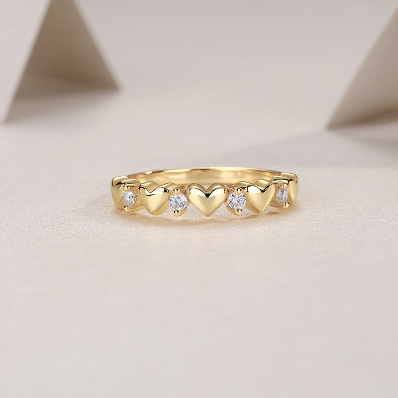 Aurum Hearts Moissanite Ring