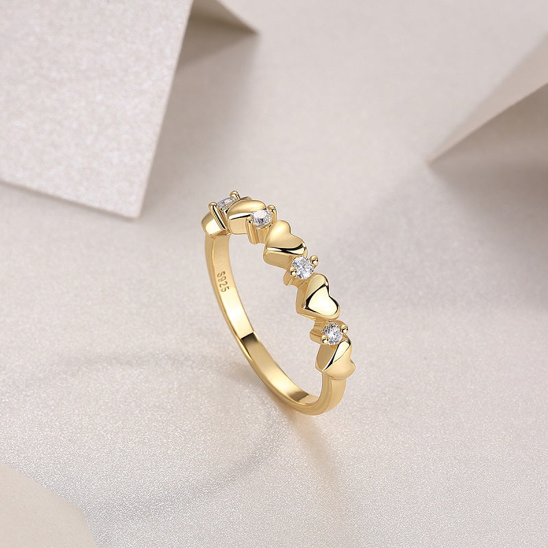 Aurum Hearts Moissanite Ring