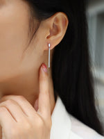 Load image into Gallery viewer, Ligne Pavé Moissanite Earrings
