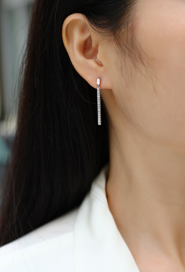 Ligne Pavé Moissanite Earrings