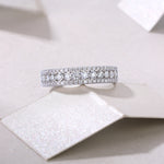 Load image into Gallery viewer, Pavé Trinity Moissanite Band
