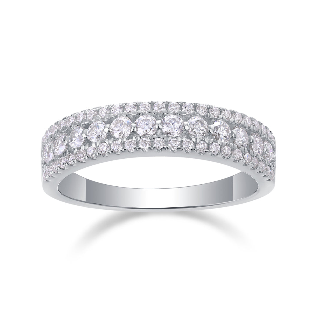 Pavé Trinity Moissanite Band