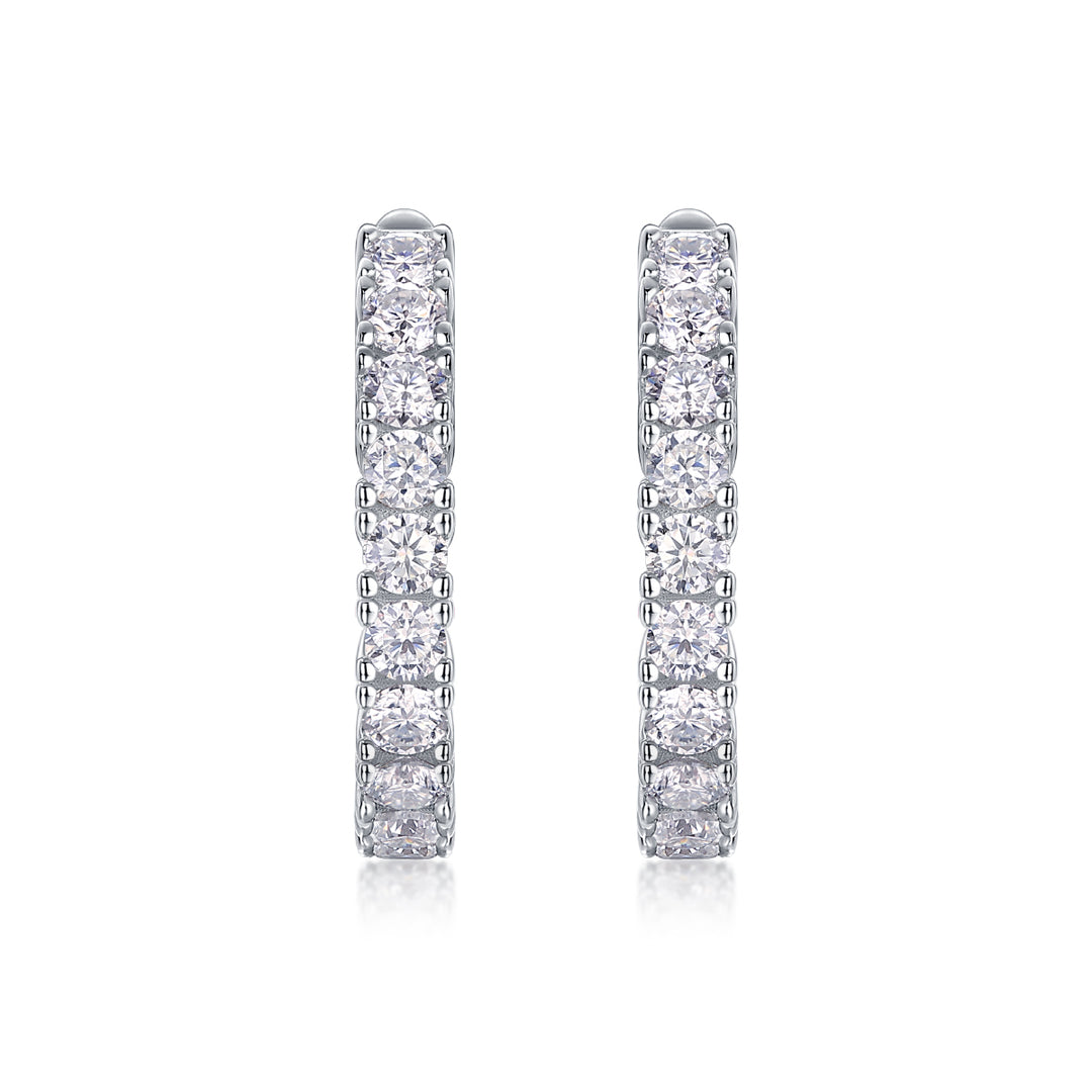 Pavé de Lumière Moissanite Hoop Earrings
