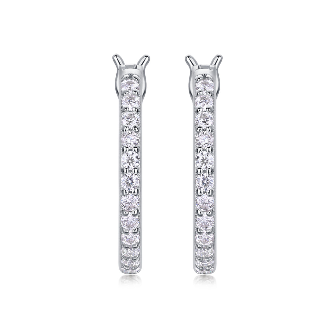 Pavé de Luxe Moissanite Hoop Earrings